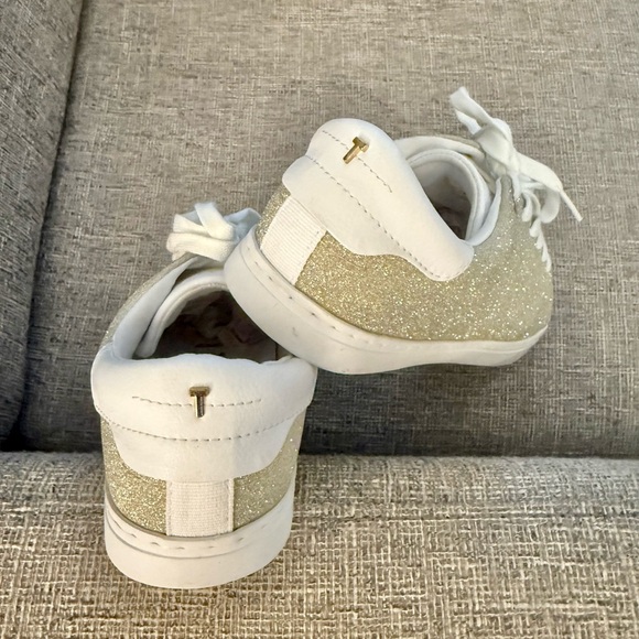 Ted Baker Feeke Gold Metallic Glitter Sneakers Size 8 New - Picture 7 of 16
